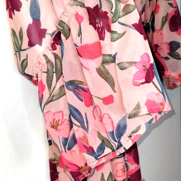 ⭐Floral Midi Dress Women's Size Medium Flowy with Elastic Waist - Picture 5 of 14